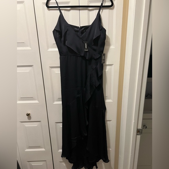 Satin faux wrap dress brand new - Picture 1 of 4